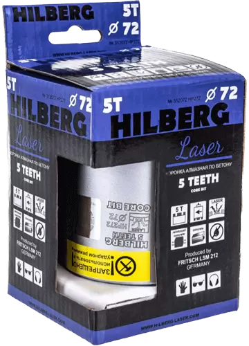 Коронка алмазная по армированному бетону SDS-Plus 72 мм Hilberg Laser 5 Teeth HP272 - интернет-магазин «Стронг Инструмент» город Казань