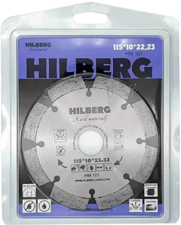 Алмазный диск по железобетону 115*22.23*10*2.0мм Hard Materials Laser Hilberg HM101 - интернет-магазин «Стронг Инструмент» город Казань