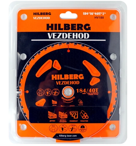 Универсальный пильный диск 184*16*40Т Vezdehod Hilberg HV188 - интернет-магазин «Стронг Инструмент» город Казань