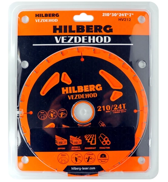 Универсальный пильный диск 210*30*24Т Vezdehod Hilberg HV212 - интернет-магазин «Стронг Инструмент» город Казань